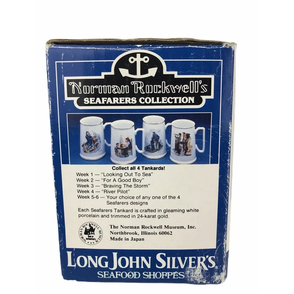 Lot Of 2 Norman Rockwell Week 2/3 Seafarers Collection Porcelain Tankards W/ Box